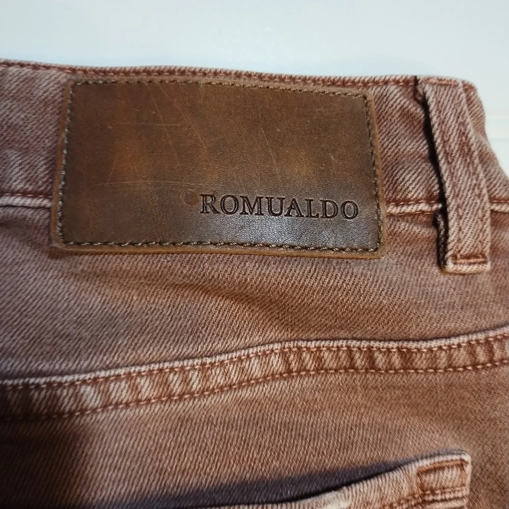 Romualdo Sartoria Brown Straight Leg Denim Jeans‎ Mens 32 Classic Luxury Italian
